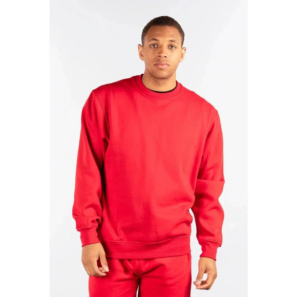 NEW City Lab Crewneck Sweatshirt Heavy Fleece Long Sleeve Pullover Red Mens S - Picture 1 of 6